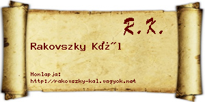 Rakovszky Kál névjegykártya